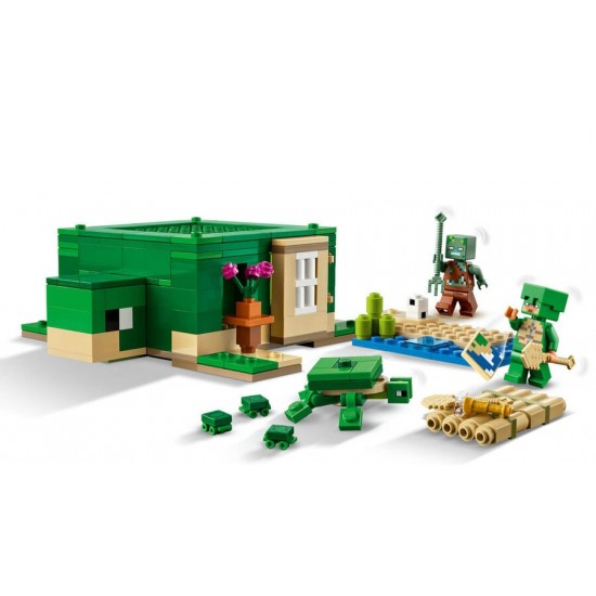  LEGO MinecraftLEGO 21254 Kaplumbağa Plaj Evi LEGO® Minecraft® kaplumbağa evi modeli 