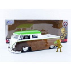 Jada Şekil Galaxy Groot ve 1963 model Volkswagen otobüs alımı 01:24 döküm Araç Oyuncak Marvel