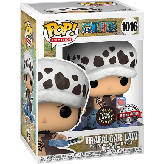 USA OFFICIAL One Piece Funko Pop 1016 Trafalgar Law 9 cm Special Edition Chase Glows GITD